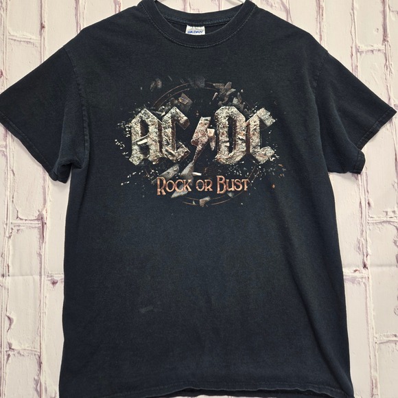Gildan Other - ACDC Rock or Bust Band Merch TShirt Black Gildan Ultra Cotton Mens M Australia